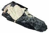 Lustrous Arfvedsonite Crystal with Feldspar - Malawi #169274-1